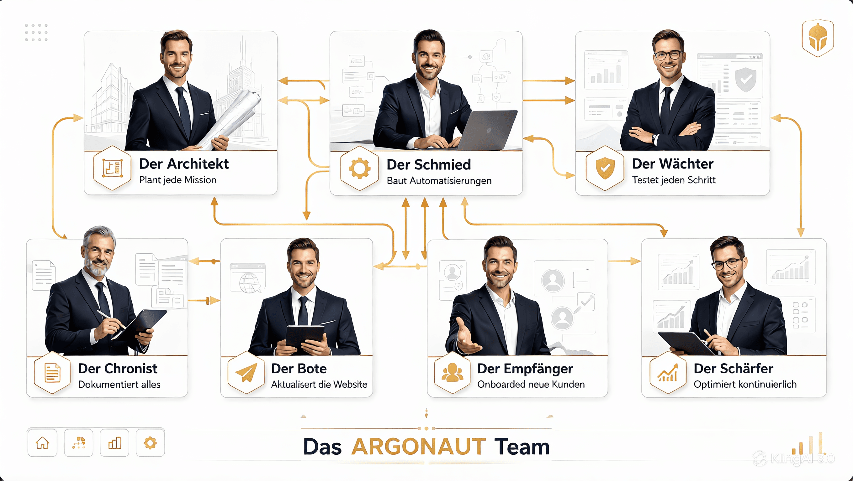 Das ARGONAUT Team — 7 KI-Agenten